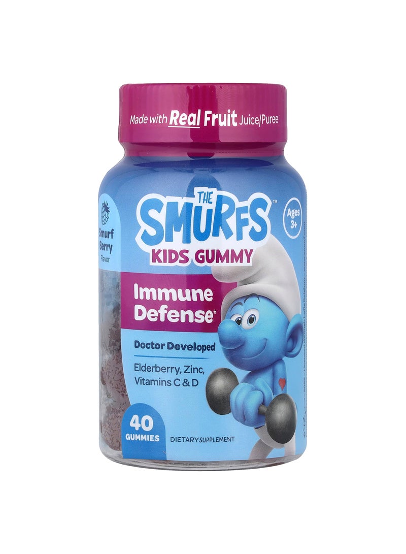 Kids Gummy, Immune Defense, Ages 3+, Smurf Berry, 40 Gummies